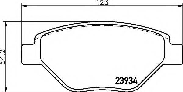 HELLA 8DB355010551 Комплект гальмівних колодок, дискове гальмо