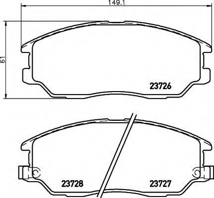 HELLA 8DB355010861 Комплект гальмівних колодок, дискове гальмо