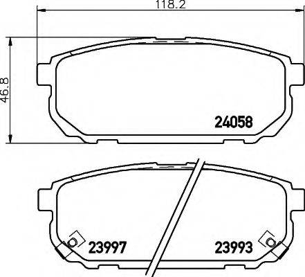 HELLA 8DB355010871 Комплект гальмівних колодок, дискове гальмо