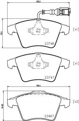 HELLA 8DB355011171 Комплект гальмівних колодок, дискове гальмо