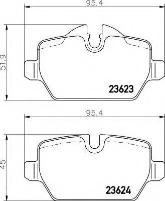 HELLA 8DB355011271 Комплект гальмівних колодок, дискове гальмо