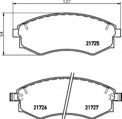 HELLA 8DB355012161 Комплект гальмівних колодок, дискове гальмо