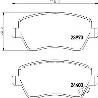 HELLA 8DB355012301 Комплект гальмівних колодок, дискове гальмо