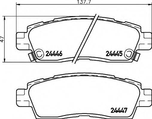 HELLA 8DB355012821 Комплект гальмівних колодок, дискове гальмо