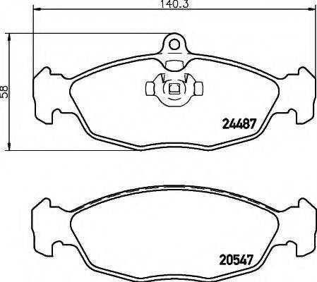 HELLA 8DB355013031 Комплект гальмівних колодок, дискове гальмо