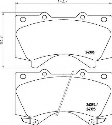 HELLA 8DB355013151 Комплект гальмівних колодок, дискове гальмо