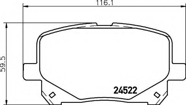 HELLA 8DB355013161 Комплект гальмівних колодок, дискове гальмо