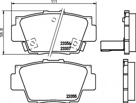 HELLA 8DB355013831 Комплект гальмівних колодок, дискове гальмо