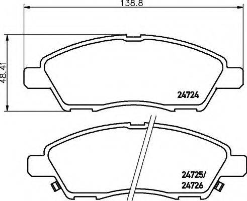 HELLA 8DB355014071 Комплект гальмівних колодок, дискове гальмо