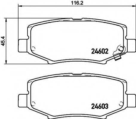 HELLA 8DB355014381 Комплект гальмівних колодок, дискове гальмо