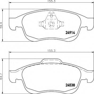 HELLA 8DB355014791 Комплект гальмівних колодок, дискове гальмо