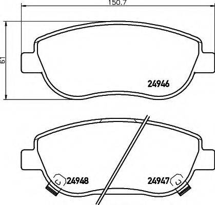 HELLA 8DB355014871 Комплект гальмівних колодок, дискове гальмо