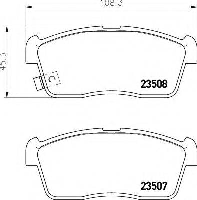 HELLA 8DB355015071 Комплект гальмівних колодок, дискове гальмо