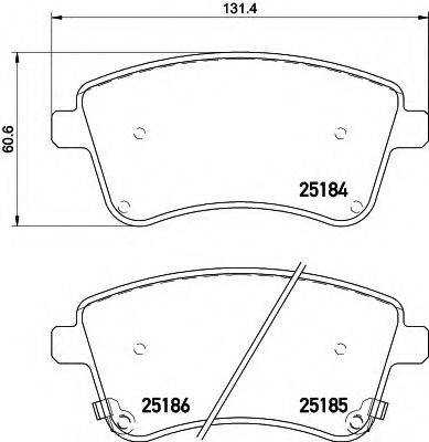 HELLA 8DB355015331 Комплект гальмівних колодок, дискове гальмо