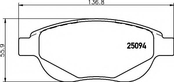 HELLA 8DB355015381 Комплект гальмівних колодок, дискове гальмо