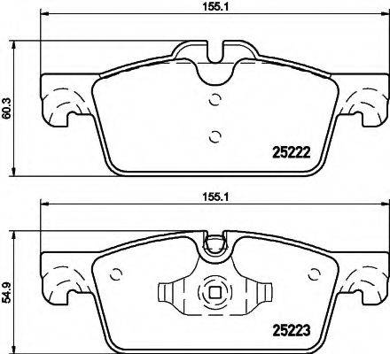 HELLA 8DB355015711 Комплект гальмівних колодок, дискове гальмо