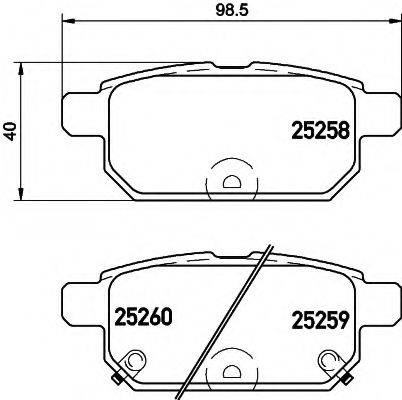 HELLA 8DB355015871 Комплект гальмівних колодок, дискове гальмо