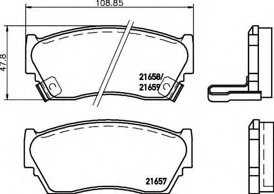 HELLA 8DB355016351 Комплект гальмівних колодок, дискове гальмо