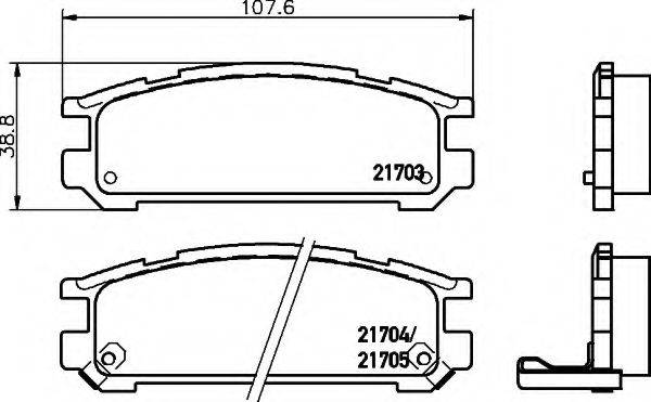 HELLA 8DB355016491 Комплект гальмівних колодок, дискове гальмо