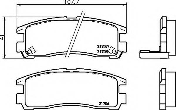 HELLA 8DB355016591 Комплект гальмівних колодок, дискове гальмо