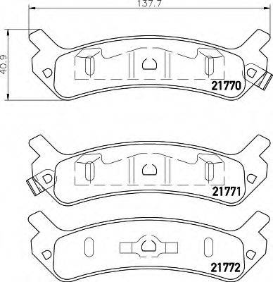 HELLA 8DB355016901 Комплект гальмівних колодок, дискове гальмо