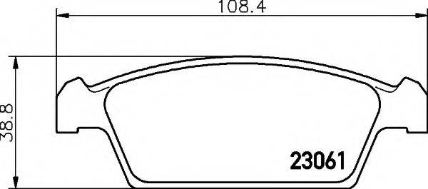 HELLA 8DB355017001 Комплект гальмівних колодок, дискове гальмо