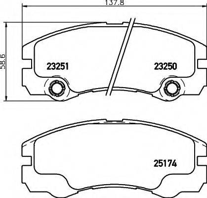 HELLA 8DB355017131 Комплект гальмівних колодок, дискове гальмо