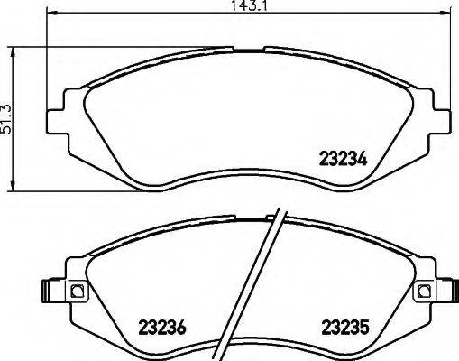 HELLA 8DB355017141 Комплект гальмівних колодок, дискове гальмо