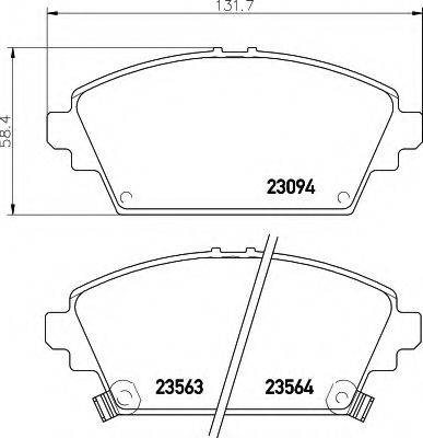 HELLA 8DB355017171 Комплект гальмівних колодок, дискове гальмо