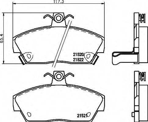 HELLA 8DB355018161 Комплект гальмівних колодок, дискове гальмо