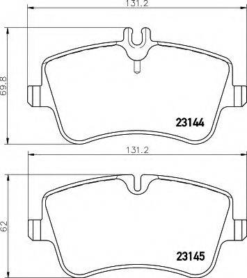 HELLA 8DB355018351 Комплект гальмівних колодок, дискове гальмо