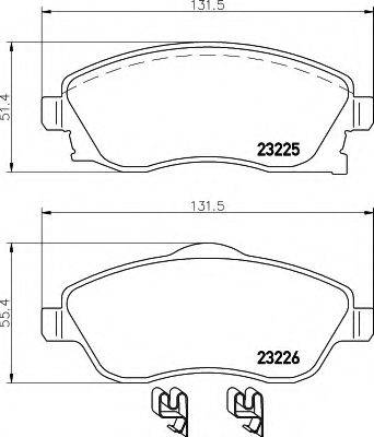 HELLA 8DB355018511 Комплект гальмівних колодок, дискове гальмо