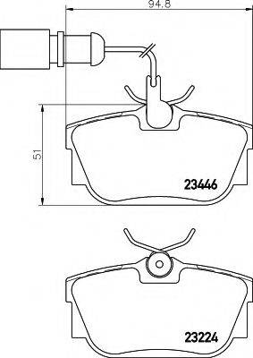 HELLA 8DB355018571 Комплект гальмівних колодок, дискове гальмо