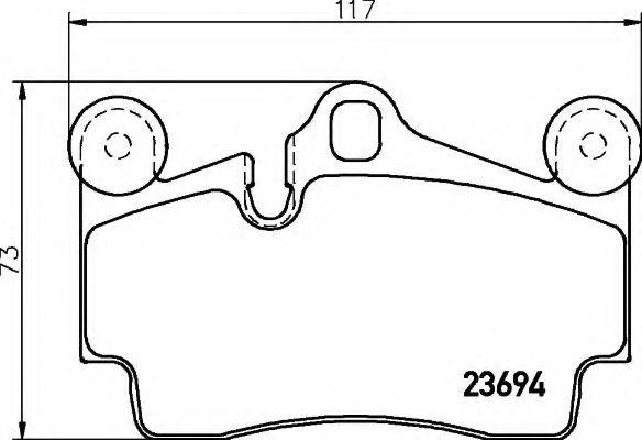 HELLA 8DB355018711 Комплект гальмівних колодок, дискове гальмо