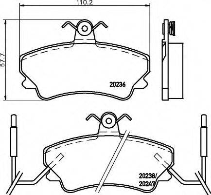 HELLA 8DB355019171 Комплект гальмівних колодок, дискове гальмо