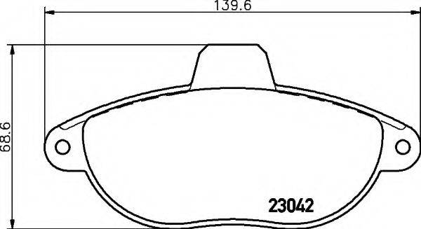 HELLA 8DB355019251 Комплект гальмівних колодок, дискове гальмо