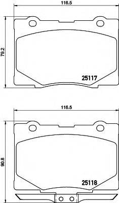 HELLA 8DB355019571 Комплект гальмівних колодок, дискове гальмо