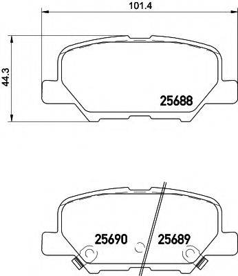 HELLA 8DB355020291 Комплект гальмівних колодок, дискове гальмо