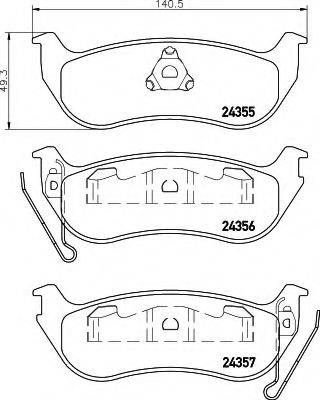 HELLA 8DB355020631 Комплект гальмівних колодок, дискове гальмо