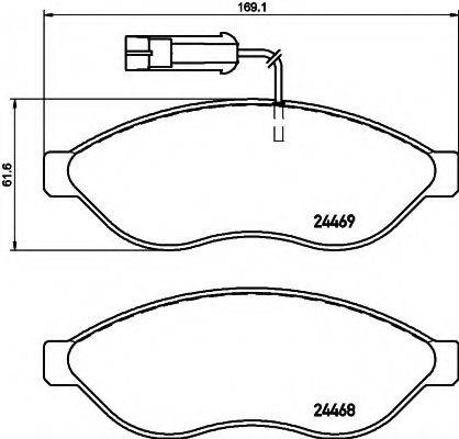 HELLA 8DB355020651 Комплект гальмівних колодок, дискове гальмо