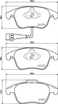 HELLA 8DB355020321 Комплект гальмівних колодок, дискове гальмо