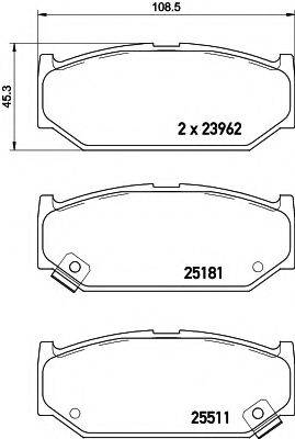 HELLA 8DB355021121 Комплект гальмівних колодок, дискове гальмо