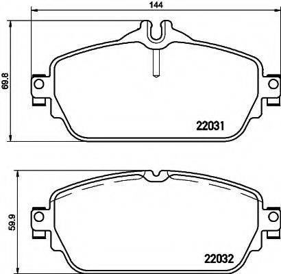 HELLA 8DB355021551 Комплект гальмівних колодок, дискове гальмо