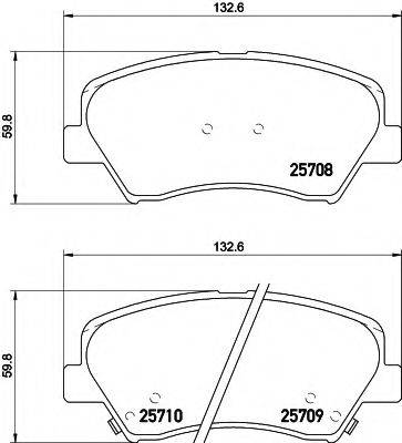 HELLA 8DB355021781 Комплект гальмівних колодок, дискове гальмо