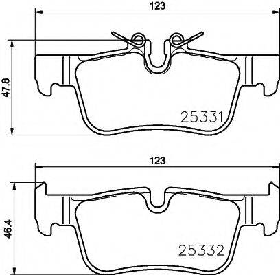 HELLA 8DB355021681 Комплект гальмівних колодок, дискове гальмо