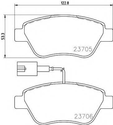 HELLA 8DB355016071 Комплект гальмівних колодок, дискове гальмо