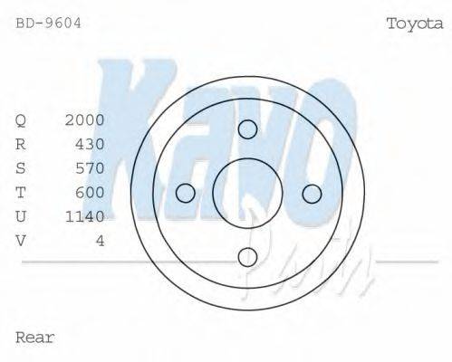 KAVO PARTS BD9604 Гальмівний барабан