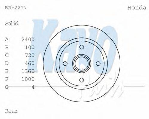 KAVO PARTS BR2217 гальмівний диск