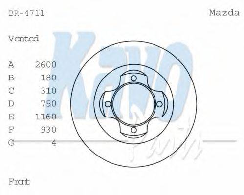 KAVO PARTS BR4711 гальмівний диск