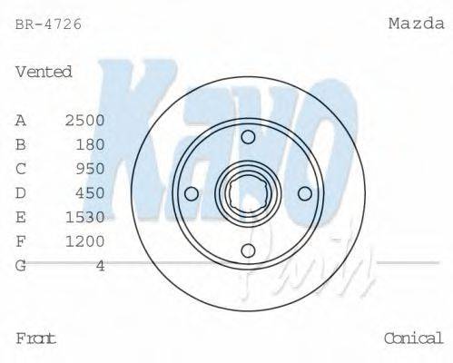 KAVO PARTS BR4726 гальмівний диск